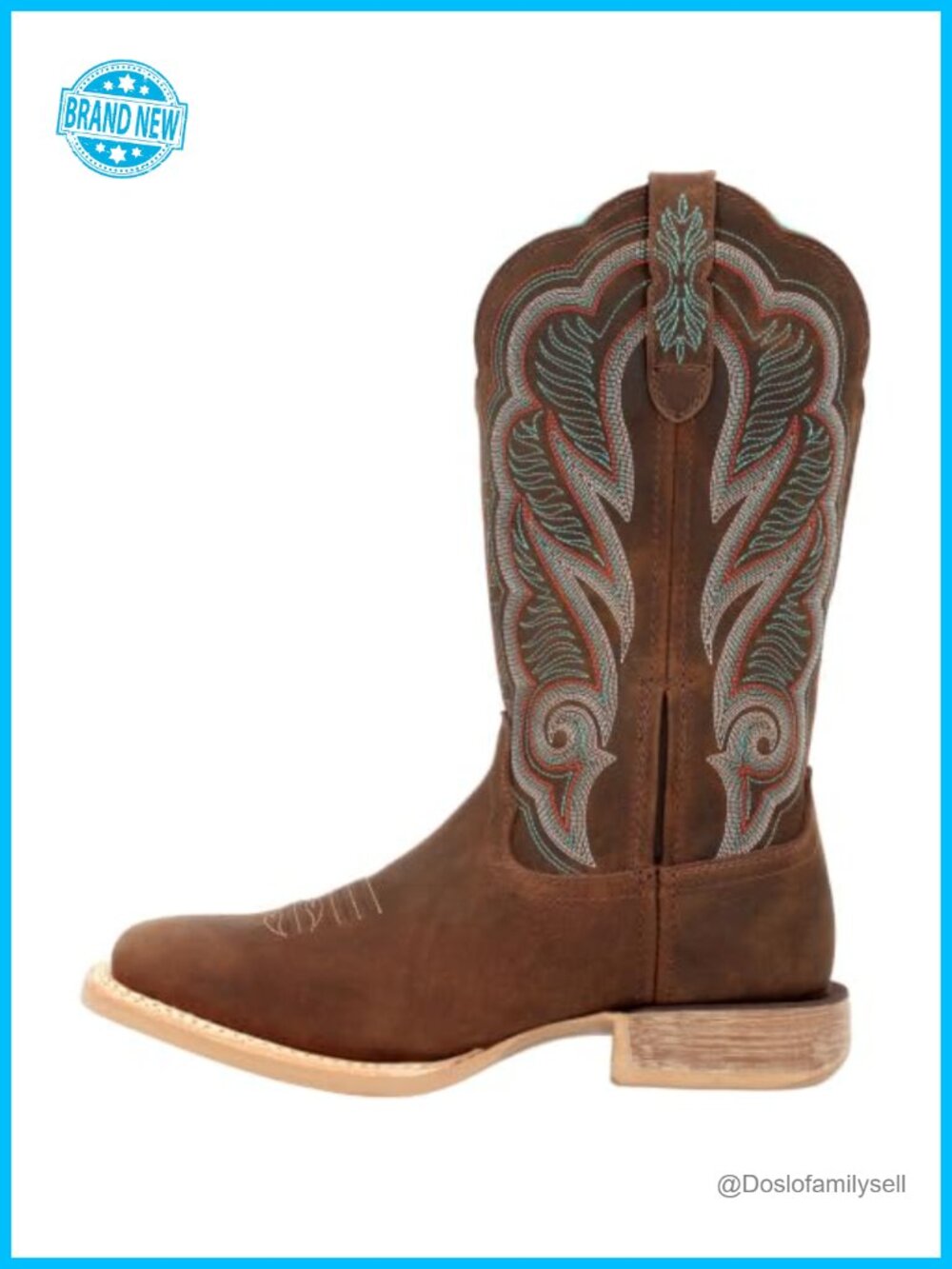 Women's Full-Grain Leather Western Performance Boot Square Toe Mid-Calf